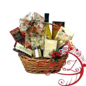 Imagen de Canasta gourmet con vino blanco