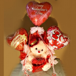 Imagen de Canasta de amor con globos grande