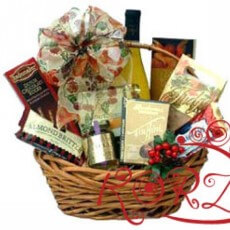 Imagen de Canasta gourmet con vino blanco